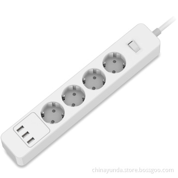 3 Port USB Extension Power Socket 4 AC Outlet